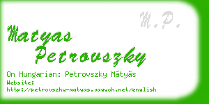 matyas petrovszky business card